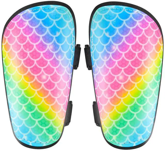 Alt view image 2 of 7 - Shin Guards Soccer Kids Girls Youth, Shin Pads Shin Guard Protection Gear for 2-7 Years Old Girls for Football Games, EVA Cushion Protection Reduce Shocks and Injurie