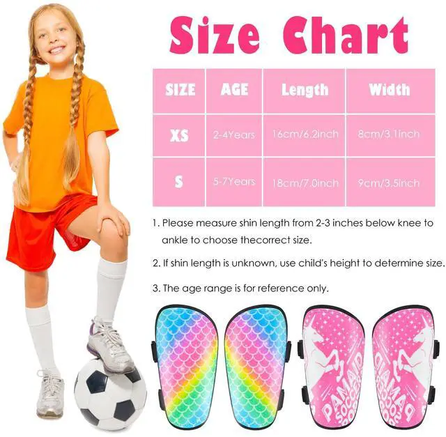 Alt view image 5 of 7 - Shin Guards Soccer Kids Girls Youth, Shin Pads Shin Guard Protection Gear for 2-7 Years Old Girls for Football Games, EVA Cushion Protection Reduce Shocks and Injurie