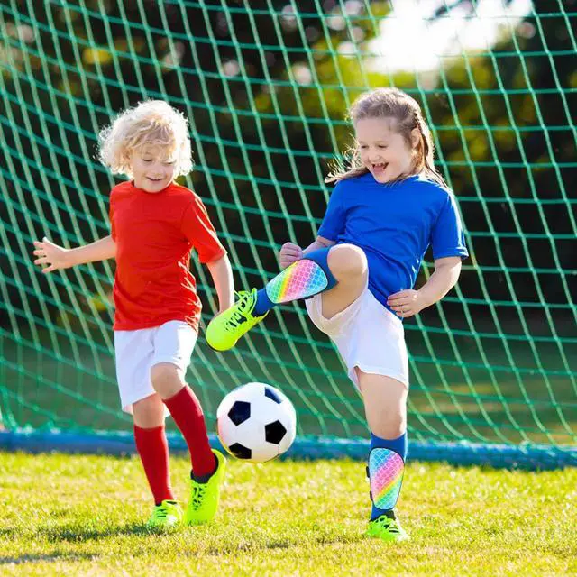 Alt view image 7 of 7 - Shin Guards Soccer Kids Girls Youth, Shin Pads Shin Guard Protection Gear for 2-7 Years Old Girls for Football Games, EVA Cushion Protection Reduce Shocks and Injurie