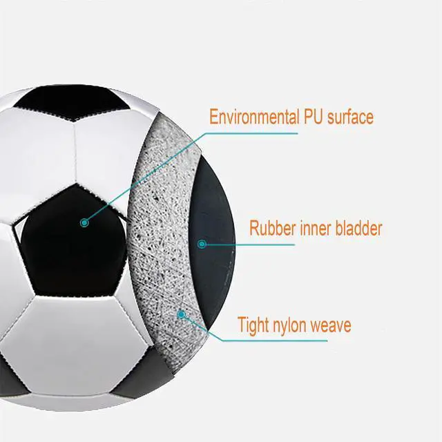 Alt view image 2 of 6 - Soccer Ball Small Size 2 Classic White Black Thicker PU Tight Weaved Suitable for Kids Toddler Boy Trainning Practice or Gift for 0-2 Years 5.9 inch Diameter