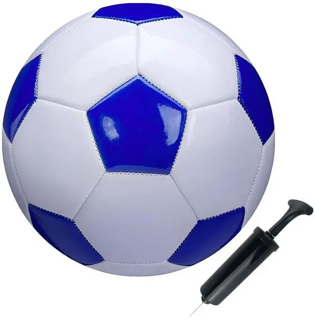 Main image of Soccer Ball Size 3 White Blue Outdoor and Indoor School Sports Activity Anti-Explosion Classic Design Suitable for Kids Toddler Boy Gift Training Practice