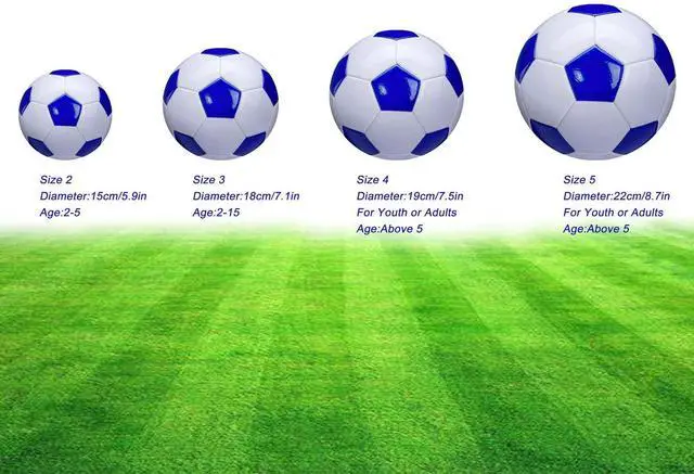 Alt view image 2 of 7 - Soccer Ball Size 3 White Blue Outdoor and Indoor School Sports Activity Anti-Explosion Classic Design Suitable for Kids Toddler Boy Gift Training Practice