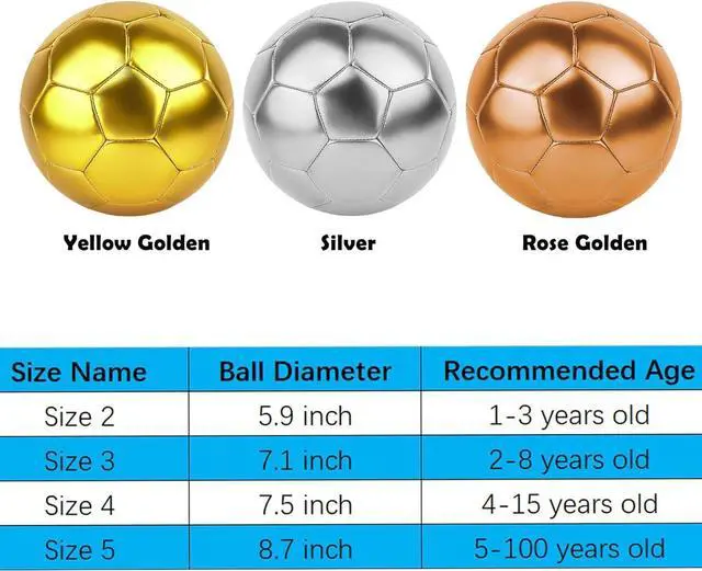 Alt view image 2 of 7 - Soccer Ball Size 3 4 5 DIY Craft Boys Girls Adults Birthday Gift with Pump Needle Training Practice Yellow Golden Ball