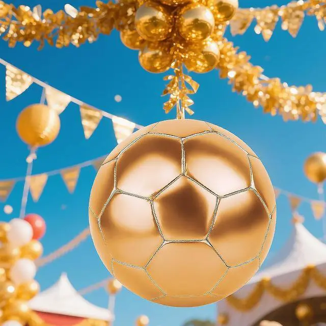 Alt view image 5 of 7 - Soccer Ball Size 3 4 5 DIY Craft Boys Girls Adults Birthday Gift with Pump Needle Training Practice Yellow Golden Ball