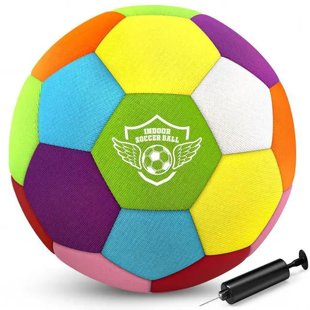 Main image of Size 4 Indoor Soccer Ball -Soft Silent Foam Size 4 with Realistic Bounce for Youth Skills Practice, Dribbling & Juggling, for Home Use, Ideal Soccer Gift for Kids 3-12