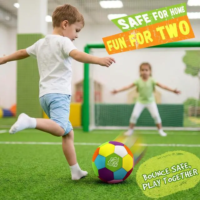 Alt view image 3 of 7 - Size 4 Indoor Soccer Ball -Soft Silent Foam Size 4 with Realistic Bounce for Youth Skills Practice, Dribbling & Juggling, for Home Use, Ideal Soccer Gift for Kids 3-12