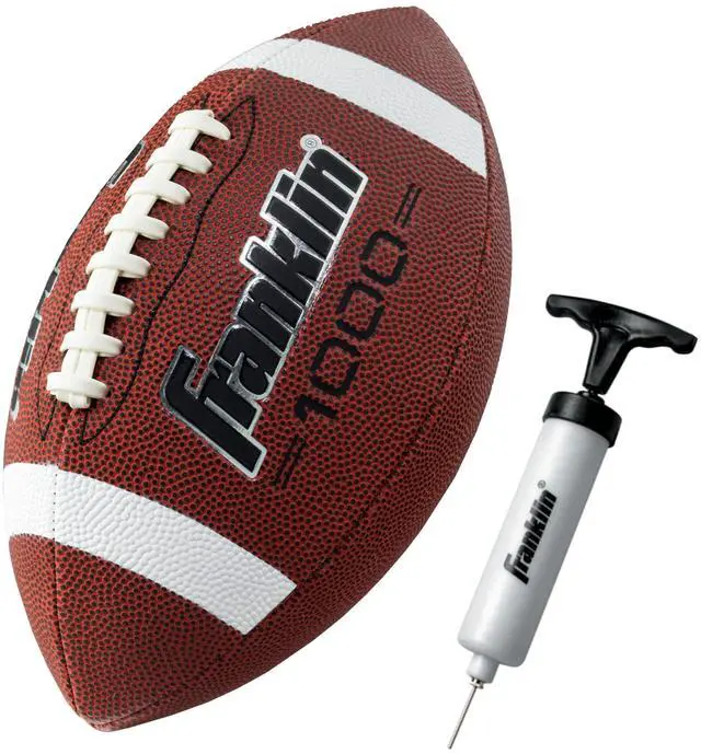Main image of Youth Football - 1000 Junior Kids Football - Synthetic Leather Youth Junior Ball for Kids - Outdoor All-Weather Construction - Extra Grip - 1 Pack - Brown + White