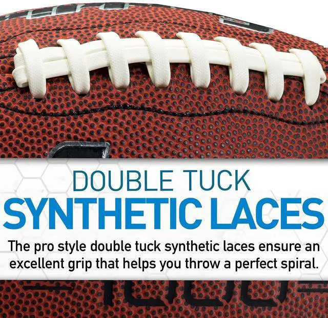 Alt view image 3 of 7 - Youth Football - 1000 Junior Kids Football - Synthetic Leather Youth Junior Ball for Kids - Outdoor All-Weather Construction - Extra Grip - 1 Pack - Brown + White