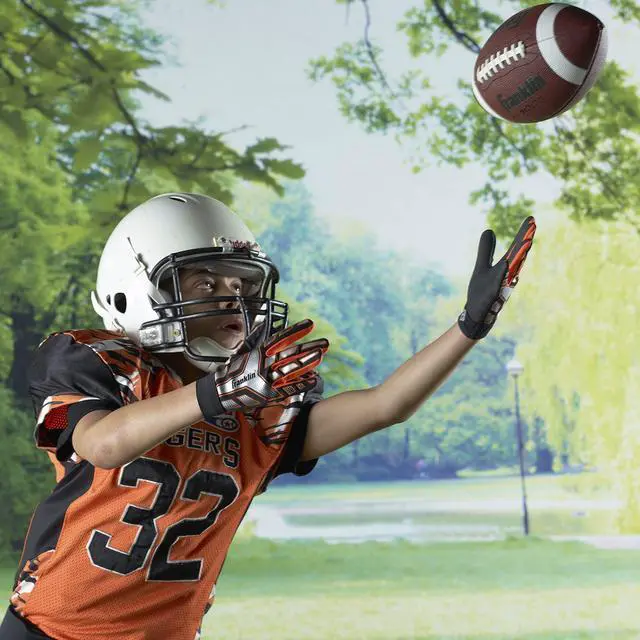 Alt view image 7 of 7 - Youth Football - 1000 Junior Kids Football - Synthetic Leather Youth Junior Ball for Kids - Outdoor All-Weather Construction - Extra Grip - 1 Pack - Brown + White