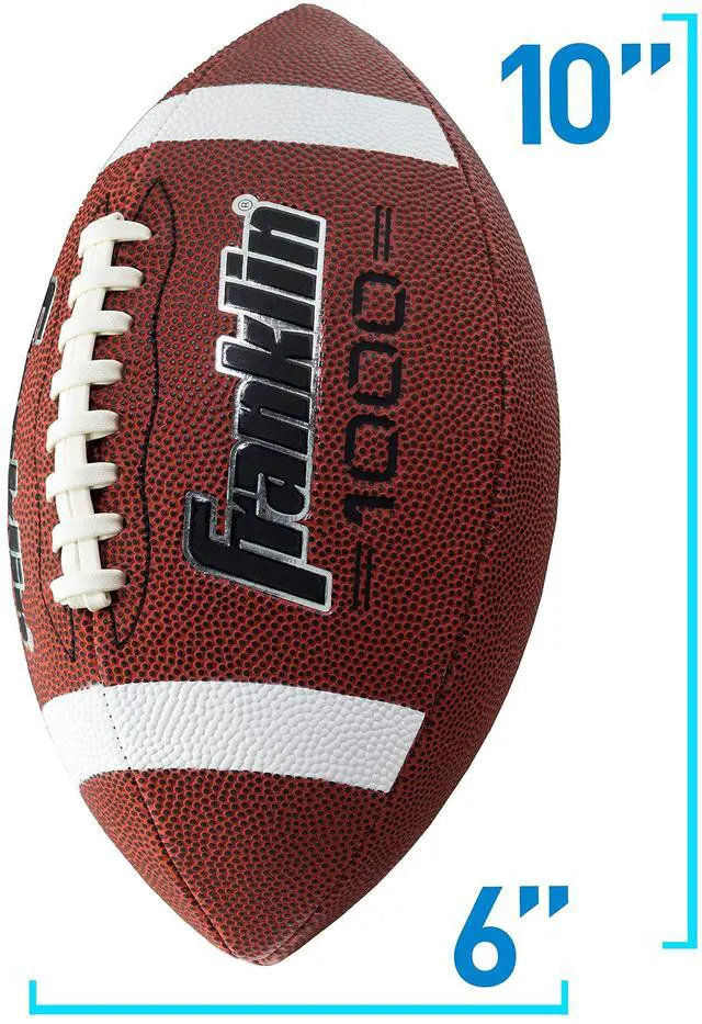 Alt view image 6 of 7 - Youth Football - 1000 Junior Kids Football - Synthetic Leather Youth Junior Ball for Kids - Outdoor All-Weather Construction - Extra Grip - 1 Pack - Brown + White