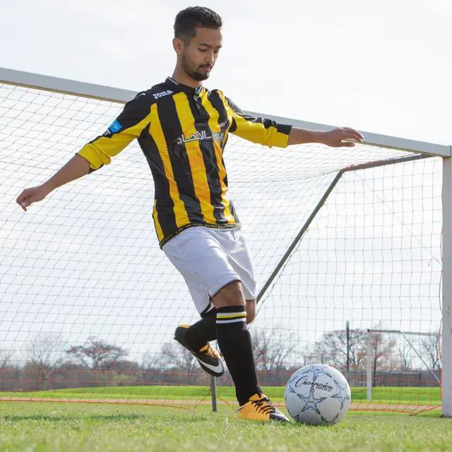 Alt view image 5 of 6 - Viper Soccer Ball, Size 5 Soft Touch TPU Cover, Airlock Bladder Ages 12 & Up Blue/Black/White