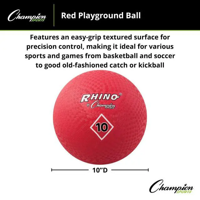 Alt view image 5 of 7 - 10 Inch Playground Ball, Red