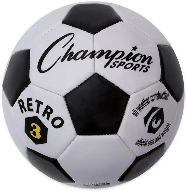 Main image of Retro Soccer Ball, Size 3 Black/White