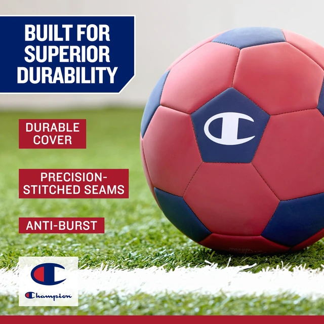 Alt view image 5 of 7 - Prodigy Soccer Ball with Pump (Size 3, Fierce Tide/Very Coral) | 32-Panel Matte Finish | Butyl Bladder for Air Retention | Machine-Stitched | Pump Included | Indoor & Outdoor Play
