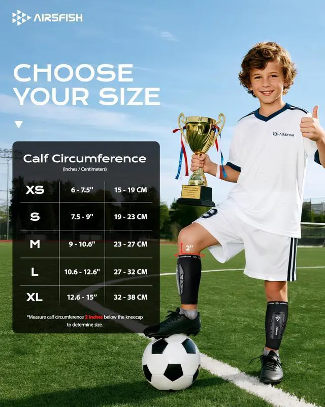 Alt view image 4 of 7 - Soccer Shin Guards Kids Youth, Ski Shin Protector for Boys Girls Men Women, Shin Pads Defender, Lightweight Calf Protective Gear, Breathable Canilleras de Futbol para Niños