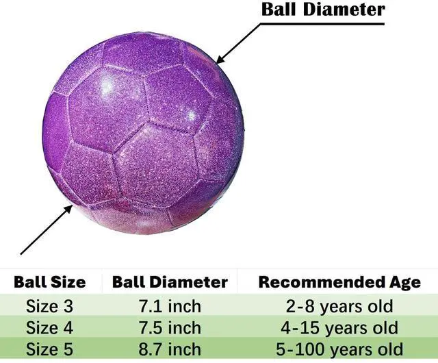 Alt view image 3 of 7 - Soccer Ball Shiny Gift Size 3 4 5 Practice Training Come with Pump and Needle