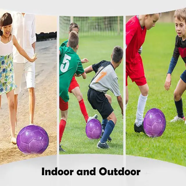 Alt view image 5 of 7 - Soccer Ball Shiny Gift Size 3 4 5 Practice Training Come with Pump and Needle