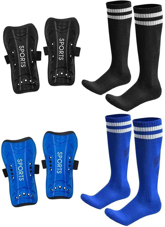 Main image of Toddler Kids Youth Soccer Shin Guards and Socks for Boys & Girls (Age 3-5,6-8,8-12,10-14) | Lightweight Breathable Shin Pads & Soccer Socks Combo for Football Games & Training
