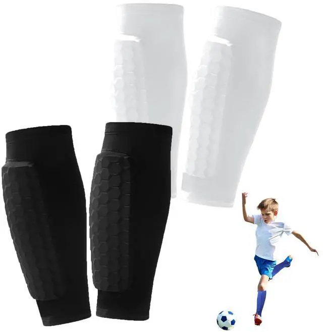 Main image of 2 Pairs Soccer Shin Guards for Kids Youth Adult,Shin Guards Soccer Calf Compression Sleeve with Honeycomb Pads,Lightweight Shin Protector Support for Baseball MTB FootballBoys Girls Protective Gear
