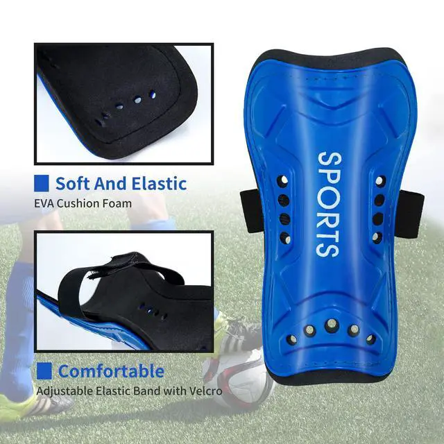 Alt view image 3 of 6 - Toddler Kids Youth Soccer Shin Guards and Socks for Boys & Girls (Age 3-5,6-8,8-12,10-14) | Lightweight Breathable Shin Pads & Soccer Socks Combo for Football Games & Training