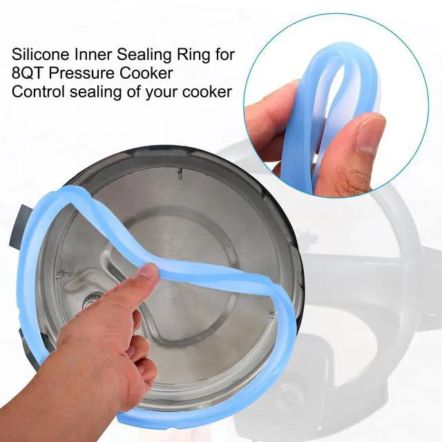 Alt view image 4 of 7 - 2 Pcs Silicone Sealing Ring for Pressure Pot 8QT, Pressure Pot Inner Gasket Seal Rings Pressure Cooker Replacement Part, Black