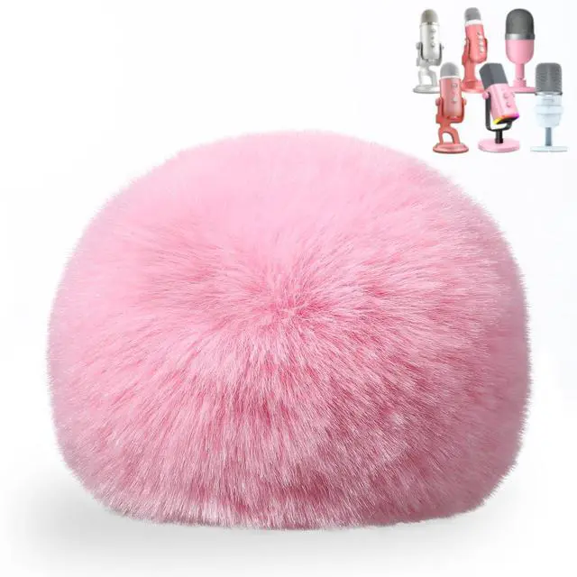 Main image of Blue Yeti Pop Filter, Furry Microphone Windscreen Foam Cover for Yeti, Yeti X, Yeti Nano, Yeti Pro, ZealSound K66, AM8, SoloCast, Razer Seiren Mini & More USB Mics for Podcasting, Pink
