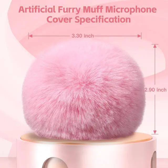 Alt view image 6 of 7 - Blue Yeti Pop Filter, Furry Microphone Windscreen Foam Cover for Yeti, Yeti X, Yeti Nano, Yeti Pro, ZealSound K66, AM8, SoloCast, Razer Seiren Mini & More USB Mics for Podcasting, Pink