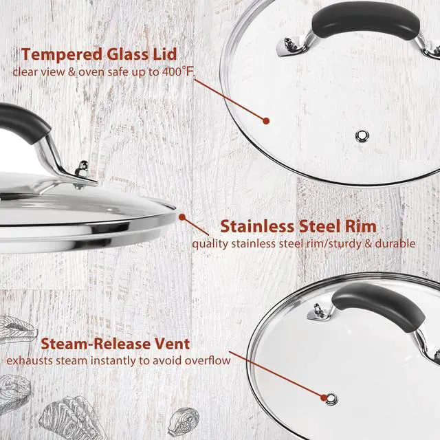 Alt view image 4 of 7 - 9.1 Inch Tempered Glass Lid for Instant Pot 5/6 Quart, Universal Pot Cover for Electric Pressure Cooker with Heat-resistant Handle Knob