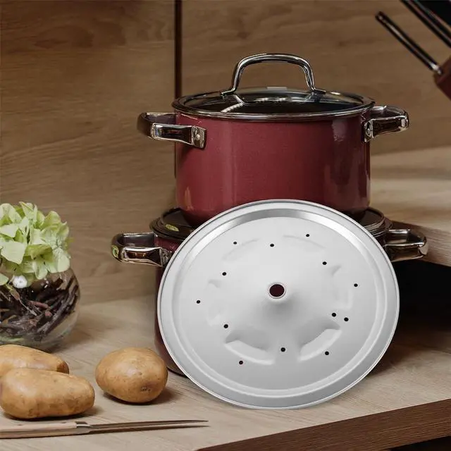 Alt view image 5 of 7 - Electric Pressure Cooker Replacement Parts Thick Lid Cover with Sealing Ring and Aluminum Inner Plate for Safe Cooking Fits Multiple Models 9.64X9.64X0.19In Easy to Clean