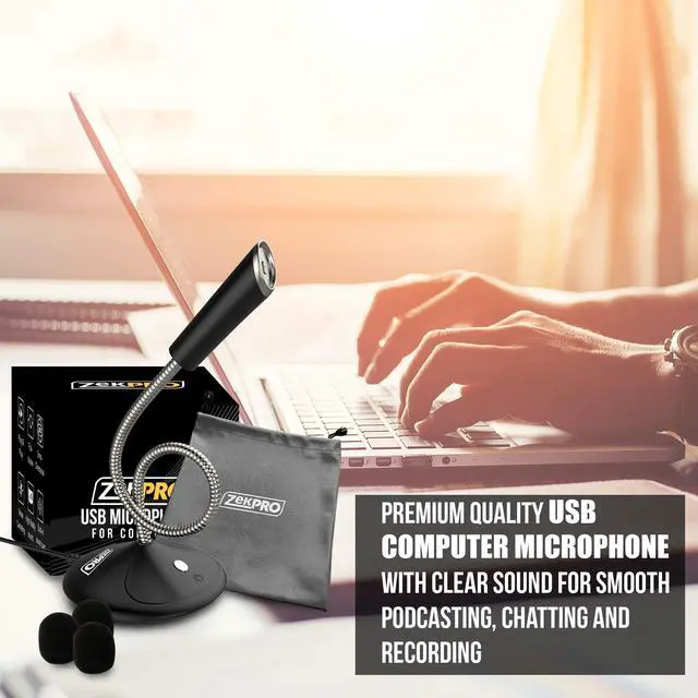 Alt view image 2 of 7 - USB Desktop Microphone for PC & Laptop with Mute Button and LED Indicator, Plug & Play Computer Mic for Gaming, Streaming, Podcasting, Meetings, Zoom, Skype,YouTube Recording, Windows & Mac (Beige)