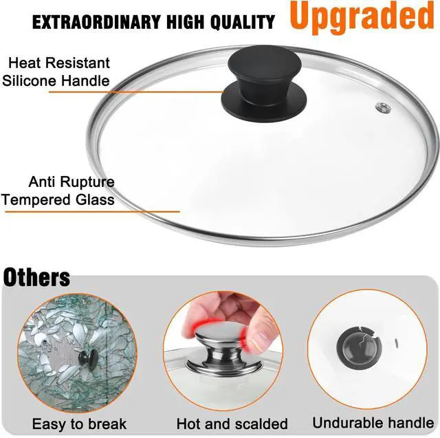Alt view image 4 of 7 - Tempered Glass Lid for Instant Pot 3 Quart - 7.6-Inch Pressure Cooker Accessories,Replacement Parts with Silicone Top Knob & Steam Vent - Heat-Resistant, Dishwasher Safe