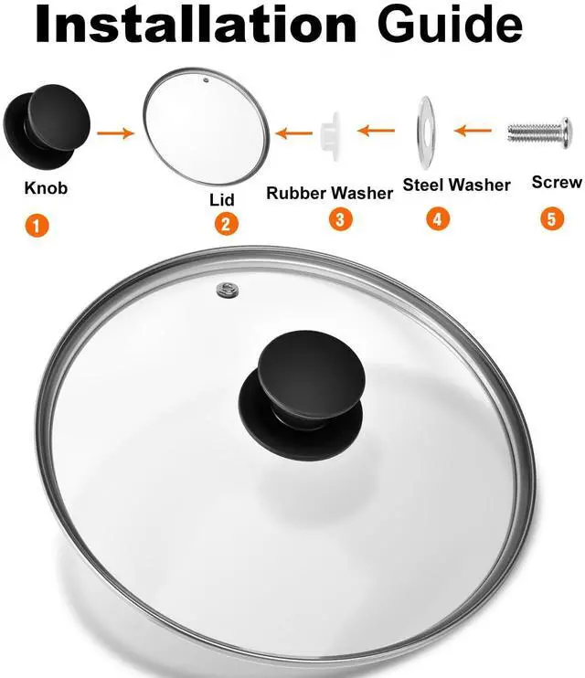 Alt view image 7 of 7 - Tempered Glass Lid for Instant Pot 3 Quart - 7.6-Inch Pressure Cooker Accessories,Replacement Parts with Silicone Top Knob & Steam Vent - Heat-Resistant, Dishwasher Safe