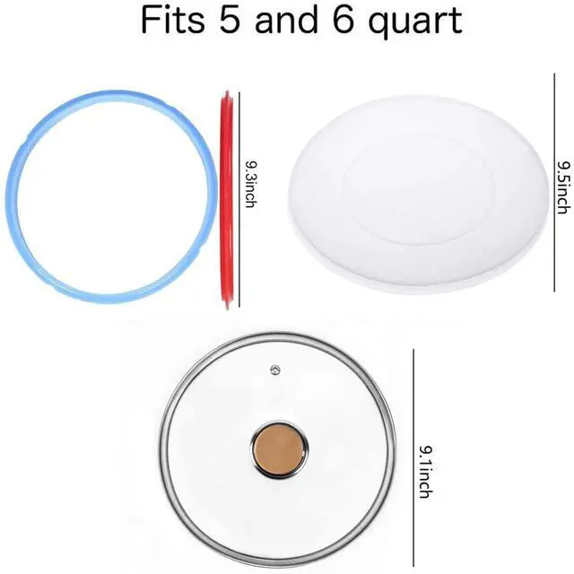 Alt view image 6 of 7 - Tempered Glass Lid & Silicone Cover for Instant Pot 6 Quart - Set of 4 Accessories