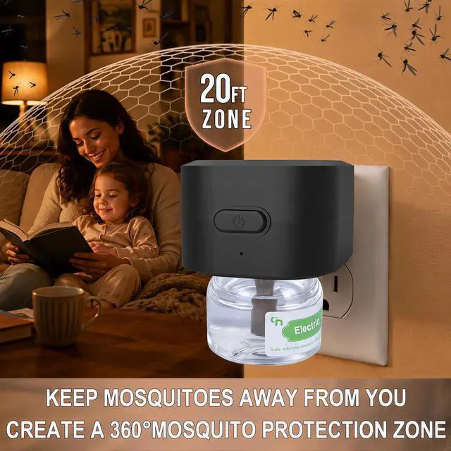 Alt view image 2 of 7 - Indoor Mosquito Repellent Device, Electric Plug in Mosquito Repellent Indoor Home Use, Mosquito Repeller for Bedroom Living Room Office Kitchen Hotel