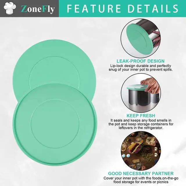 Alt view image 3 of 7 - Silicone Lid Fits NinjaFoodi - 8 Quart & 6.5 Quart Inner Pot Cover for Ninja-Foodi FD401/FD302/OS401/OS301/OP401/OP302 NJFoodi Sealing Lid for Pressure Cooker Pot Parts Accessories