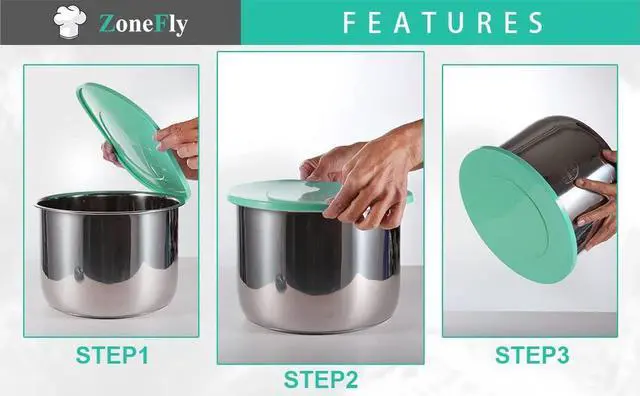 Alt view image 7 of 7 - Silicone Lid Fits NinjaFoodi - 8 Quart & 6.5 Quart Inner Pot Cover for Ninja-Foodi FD401/FD302/OS401/OS301/OP401/OP302 NJFoodi Sealing Lid for Pressure Cooker Pot Parts Accessories