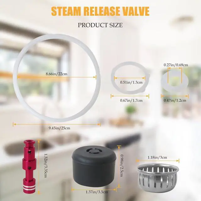 Alt view image 2 of 6 - Replacement Parts Fit for Instant Pot IP-Pro 60/Duo Plus 6QT, Steam Release Valve Lid Replacement for Instapot, Pressure Valve Float & Sealing Ring for Instant Pot -10Pcs (New Version)