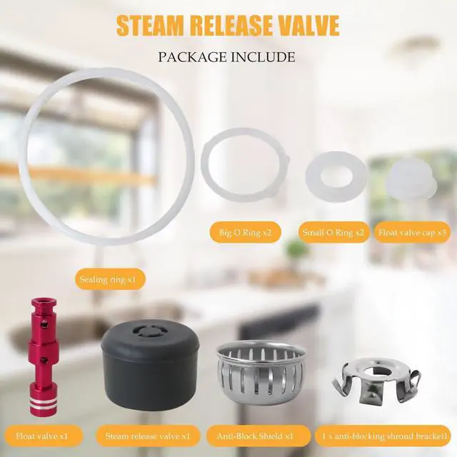 Alt view image 3 of 6 - Replacement Parts Fit for Instant Pot IP-Pro 60/Duo Plus 6QT, Steam Release Valve Lid Replacement for Instapot, Pressure Valve Float & Sealing Ring for Instant Pot -10Pcs (New Version)