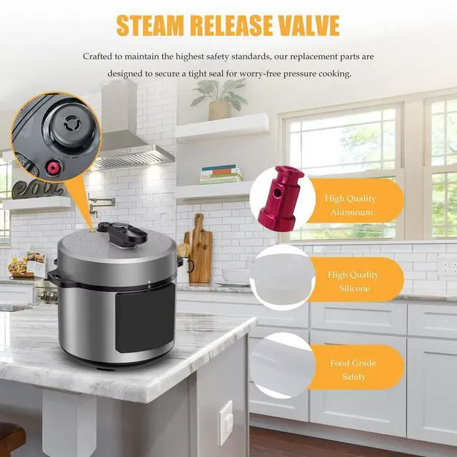 Alt view image 4 of 6 - Replacement Parts Fit for Instant Pot IP-Pro 60/Duo Plus 6QT, Steam Release Valve Lid Replacement for Instapot, Pressure Valve Float & Sealing Ring for Instant Pot -10Pcs (New Version)