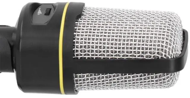 Alt view image 7 of 7 - 3.5mm Condenser Microphone with Volume Control Omnidirectional Recording Mic with Desktop Tripod for Podcasting & Gaming