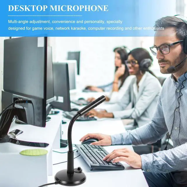 Alt view image 5 of 7 - USB Microphone with Adjustable Angle and Stable Pedestal Desktop Microphone for Game Voice Chat Streaming Podcasting Plug & Play Computer Accessory