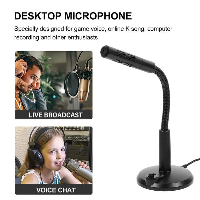 Alt view image 4 of 7 - USB Microphone with Adjustable Angle and Stable Pedestal Desktop Microphone for Game Voice Chat Streaming Podcasting Plug & Play Computer Accessory