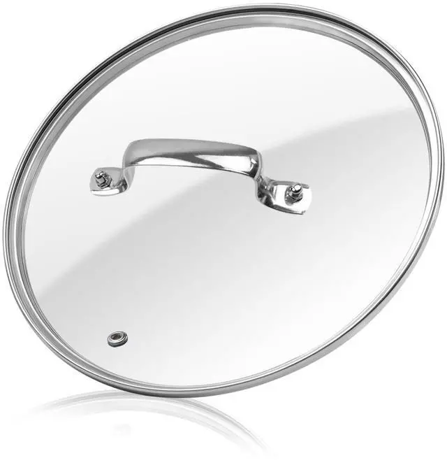 Main image of 10inch /26cm Clear Glass Pot Lid with Stainless Steel Handle - Tempered Glass Replacement Lid for Frying Pan, Fry Pan, Skillet