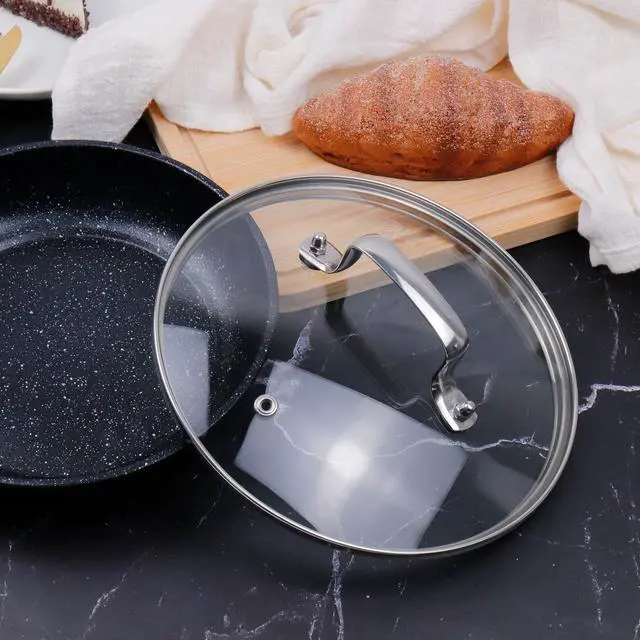 Alt view image 6 of 6 - 10inch /26cm Clear Glass Pot Lid with Stainless Steel Handle - Tempered Glass Replacement Lid for Frying Pan, Fry Pan, Skillet