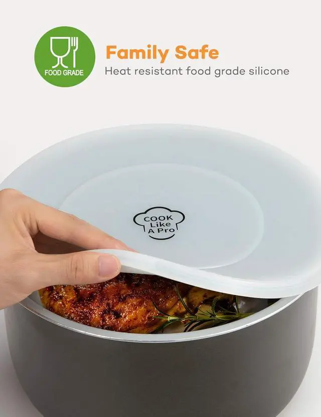 Alt view image 5 of 7 - Silicone Lid Inner Pot Cover Accessories Compatible with Ninja Foodi Pressure Cooker and Air Fryer 5 Quart 6.5 Quart and 8 Quart, Clear