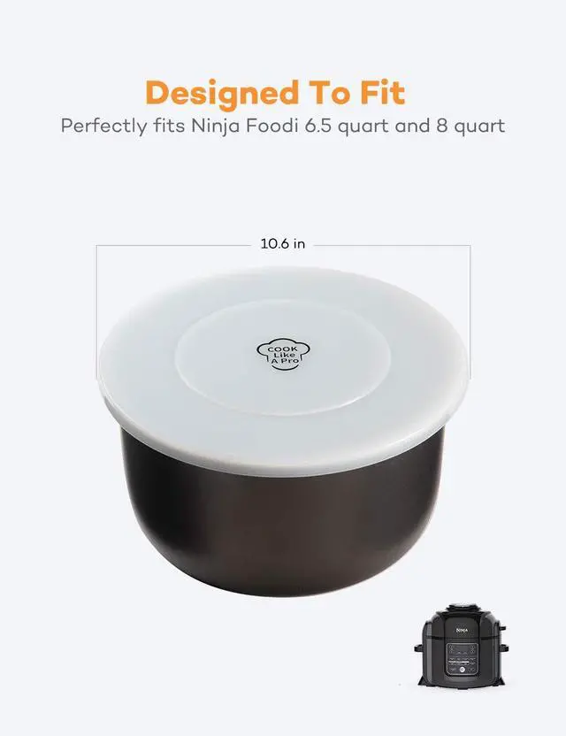 Alt view image 6 of 7 - Silicone Lid Inner Pot Cover Accessories Compatible with Ninja Foodi Pressure Cooker and Air Fryer 5 Quart 6.5 Quart and 8 Quart, Clear