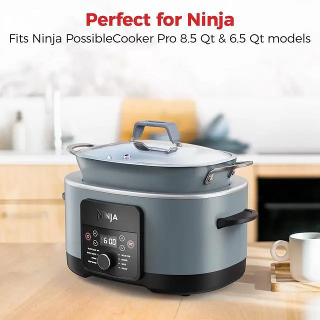 Alt view image 6 of 6 - Silicone Lid Handle Cover Compatible with Ninja Crockpot Slow Cooker - Heat-Resistant Handle Sleeve, Holder, Grip Accessories for Ninja Foodi Possiblecooker Pro, 2 Pack