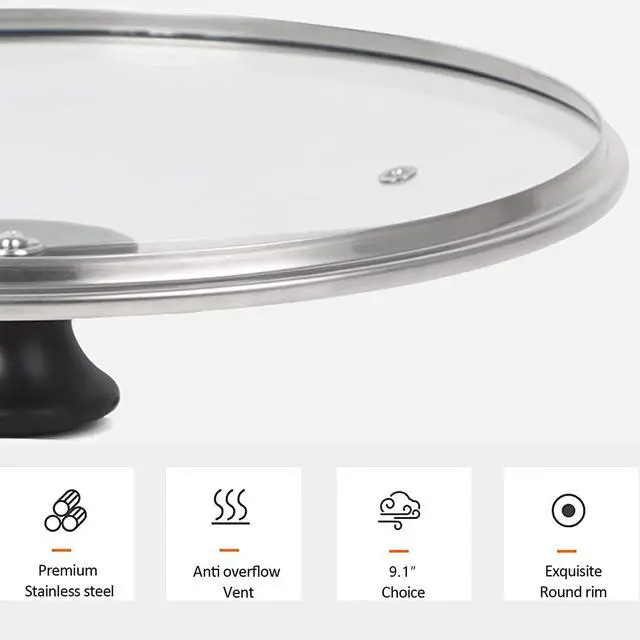 Alt view image 7 of 7 - Glass Lid for Instant Pot 6 QT, 9.1 Inch Pressure Cooker Replacement Accessories, Heat-resistant Handle, Clear
