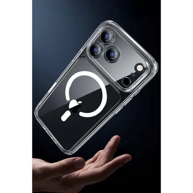 Alt view image 2 of 7 - for iPhone 17 Case, Camera Control Cover, Compatible with MagSafe, Shockproof Military-Grade Protection, Magnetic Phone Case for iPhone 17, Classic Hybrid Case, Clear