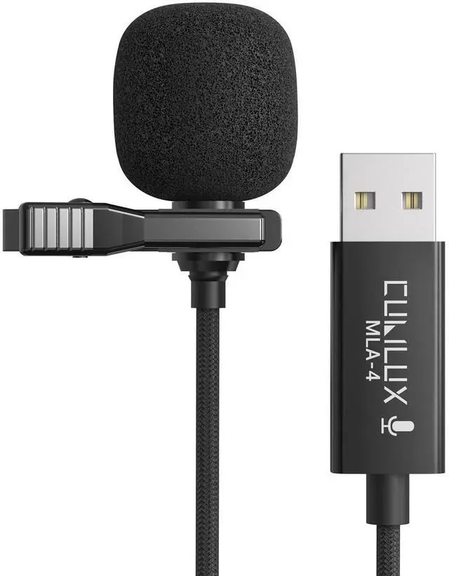 Main image of USB Microphone for Laptop, Plug-and-Play Unidirectional USB A Lavalier MIC, Mini Clip-On Lapel Microphone for Computer, PC, Dictation, Zoom, Skype, Recording - 4 Feet